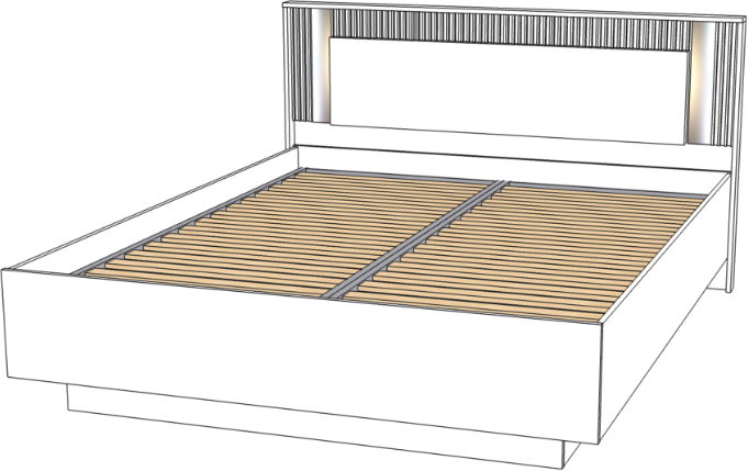 Кровать KING-SIZE 180х200 "Харди" с ПМ - Латте/Ирландский ликер (зеркальн. вставки)