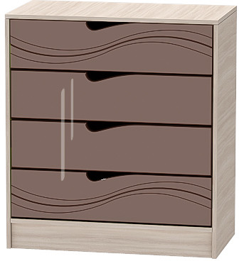 Детская комната Бриз МДФ, набор 5, Ясень светлый/Шоколад (Волна)