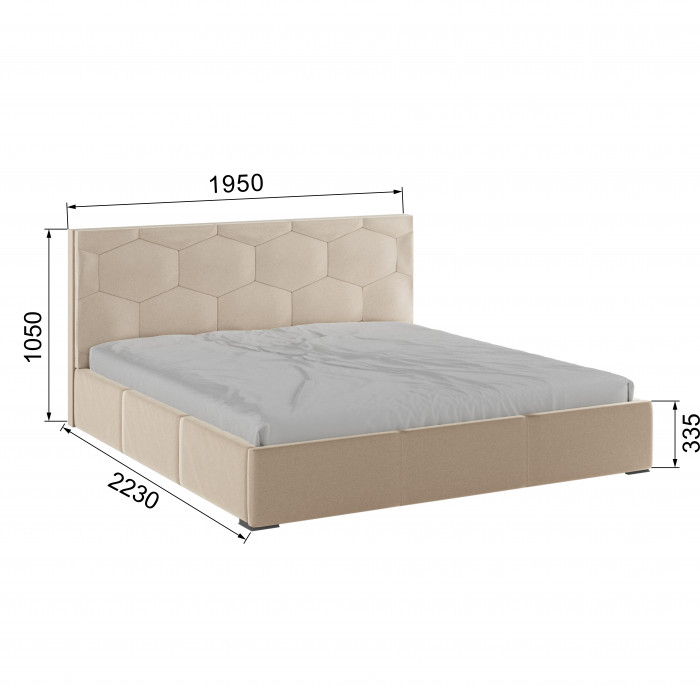 Манука Кровать интерьерная 180 бежевый, ортопед
