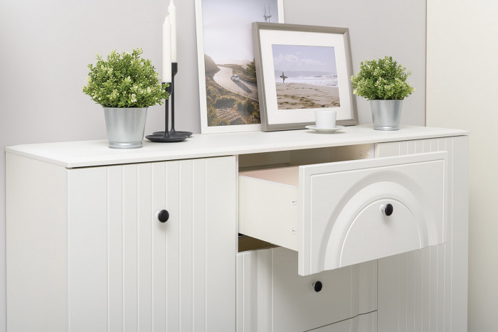 Валенсия Спальня № 18, цвет ЛДСП белый шагрень/МДФ белый шагрень/ткань велутто 19, ортопед есть, сп. м. 1600х2000 мм., б/м