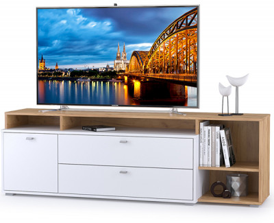 Бэль 10.92 Тумба, дуб крафт золотой/белый премиум