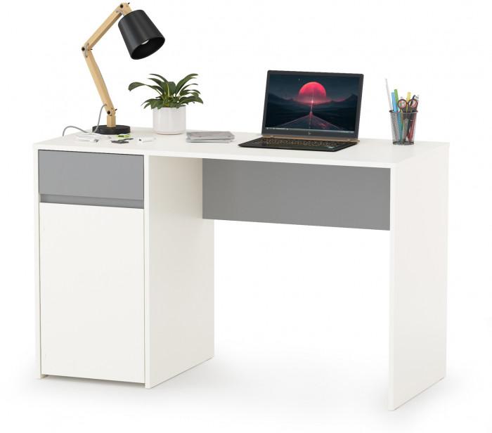 Торонто Компоновка № 18, цвет белый шагрень/стальной серый, ШхГхВ 320х53,1х195,7 см., универсальная сборка