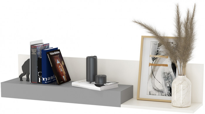 Торонто Компоновка № 18, цвет белый шагрень/стальной серый, ШхГхВ 320х53,1х195,7 см., универсальная сборка