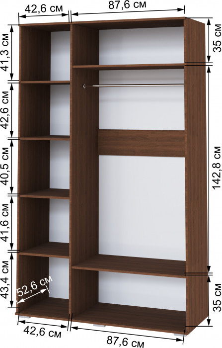 Ливорно Шкаф 3-х ств. ЛШ-24 орех донской