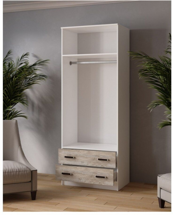 Шкаф комбинированный Лагуна 800 белый/дуб юкон