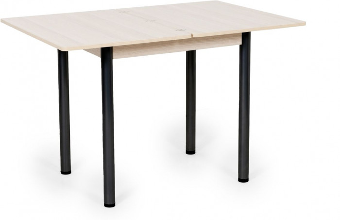 Стол поворотно-раскладной Ирис ясень шимо светлый/черный муар