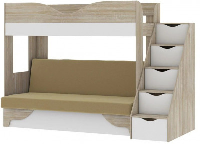 Латте 77-01 кровать-диван Дуб сонома / Аляска / Велюр Бежевый