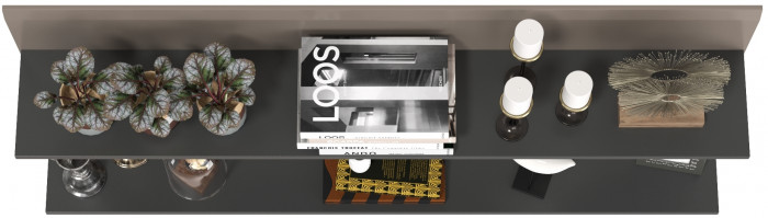 Сидней 16.486 Полка 2 штуки, антрацит/МДФ веллюто капучино