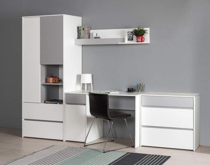 Торонто Компоновка № 03, белый шагрень/стальной серый