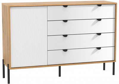 Комод 72.07 Кензо Дуб Вотан / Белый глянец снег