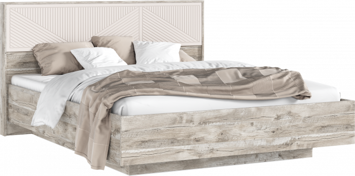 Сильвия Кровать парящая 1,6м (ортопед дерево) с подсветкой Кашемир/Дуб Юкон, Дуб Юкон