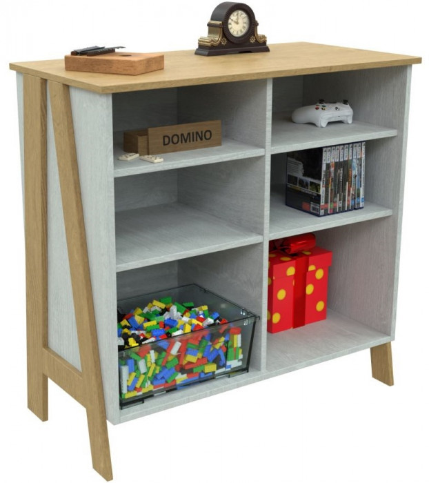 Комод двухдверный "Скандинавия-1" - Бетон пайн светлый/Дуб наварра