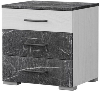 Теана тумба прикроватная ясень анкор светлый/МДФ мрамор дарк