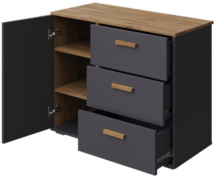 Модульная спальня "Каен" - Дуб стирлинг/Антрацит