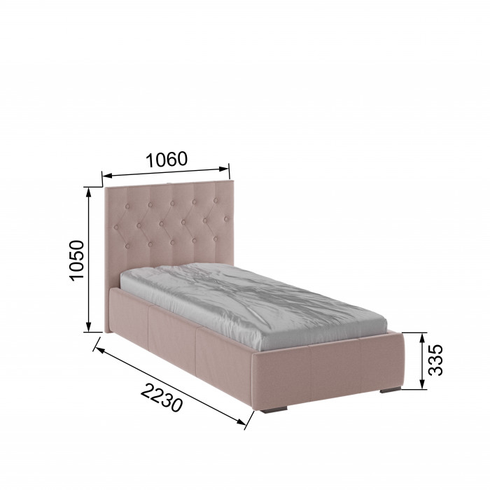Октавия Кровать интерьерная 900 пыльная роза ромб, ПМ