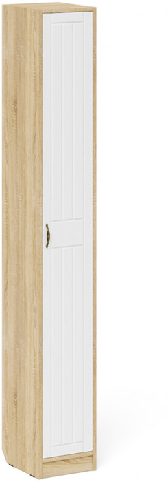 Прихожая П-6 Компоновка № 19, цвет дуб сонома/фасады МДФ белое дерево фрезеровка прованс, ШхГхВ 90х35х210 см., универсальная сборка