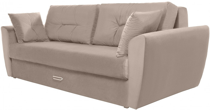 Диван-кровать Амстердам Люкс, 160х195, еврокнижка, пружинный блок, велюр, бежевый