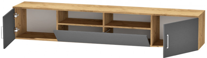 Тумба-3 под ТВ подвесная "Иннэс-7", Крафт золотой/Графит