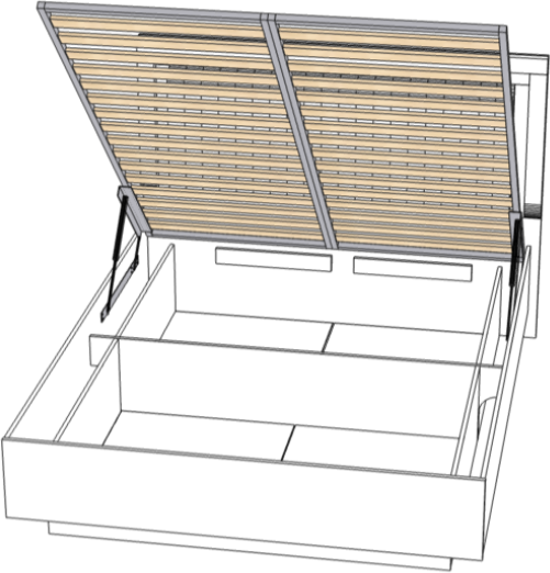 Кровать KING-SIZE 180х200 "Харди-1" с ПМ - Белый текстурный/Ясень белый