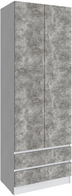 Шкаф Мадрид (0,8) с 2 ящ. без ручек без зеркала, Белый/Ателье светлое