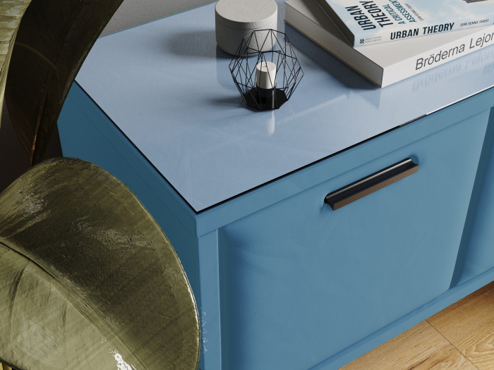 Тумба ТВ интерьерная Виго 1,6 светло-голубой