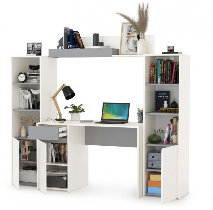 Торонто Компоновка № 06, белый шагрень/стальной серый