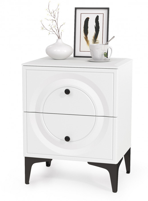 Валенсия Гостиная 16.45 Тумба под ТВ + 13.291 Тумба, ЛДСП белый шагрень/МДФ белый шагрень