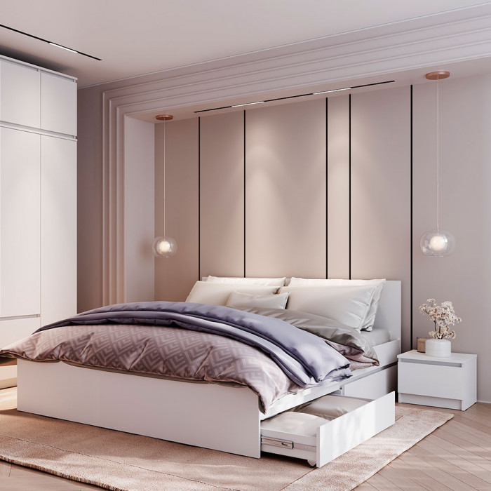 Симпл КР-12 кровать 1,4 м белый