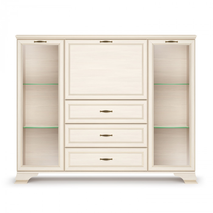 Шкаф низкий (2 стеклодвери) Сиена