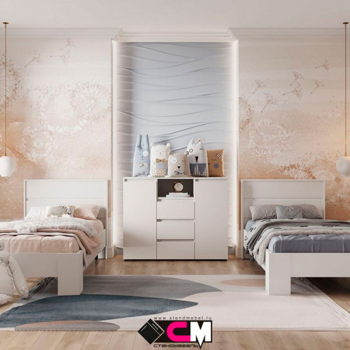 Хелен КМ 01 Комод 1202 (1.202х0.958х0.460) белый/белый