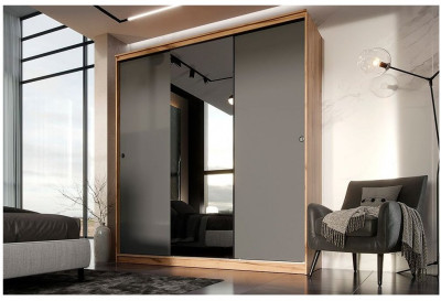 Шкаф-купе Альянс 2000 (Дуб крафт/ Графит)