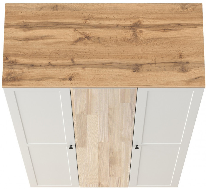 Остин 13.336.03 Шкаф для одежды(три двери, белый шагрень/дуб крафт золотой