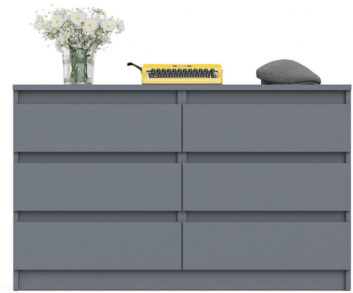 Мори Комод МК1200.6, цвет графит, ШхГхВ 120,4х41х73 см.