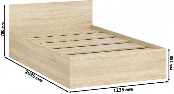 Мори Кровать 1200, дуб сонома