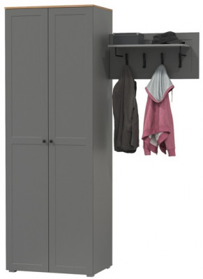 Остин Прихожая 08, серый графит/дуб крафт золотой