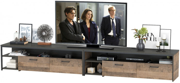 Трувор 13.70 Тумба под ТВ + 13.70 Тумба под ТВ, дуб гранж песочный/интра