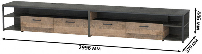 Трувор 13.70 Тумба под ТВ + 13.70 Тумба под ТВ, дуб гранж песочный/интра