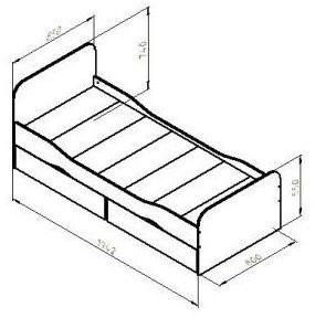 Дельта-19 Кровать подростковая 80х190