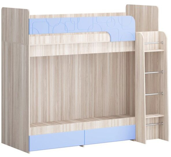 Двухъярусная кровать Бемби МДФ NEW, ясень (Цитрус глянец, Ясень шимо светлый)