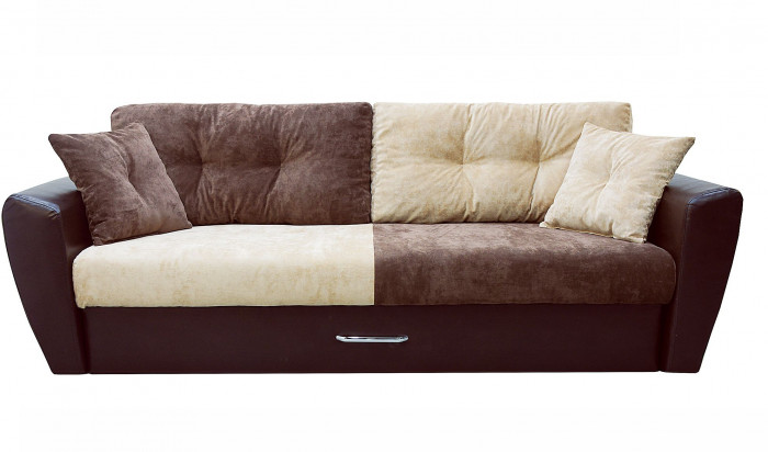 Диван-кровать Амстердам Люкс, 160х195, еврокнижка, независимый пружинный блок, велюр/экокожа, комби