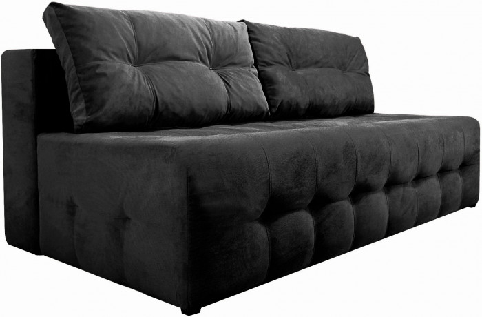 Диван-еврокнижка прямой Босс мини 150, велюр черный