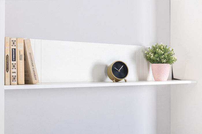 Валенсия Гостиная 16.481 Полка, ЛДСП белый шагрень/МДФ белый шагрень