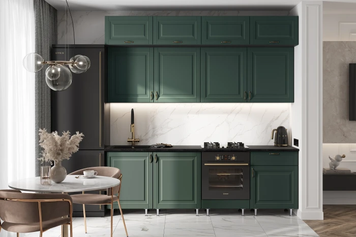 Кухня Престиж 2,4м Браш Мени Грин