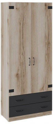 Окланд ТД-324.07.22 Шкаф для одежды комбинированный (Фон Черный/Дуб Делано)