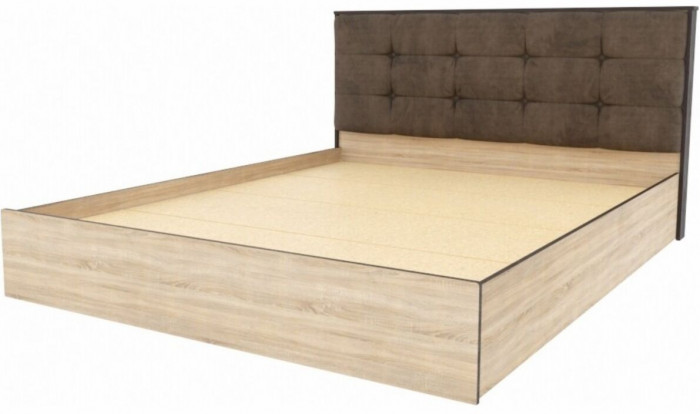 Кровать Лирика ЛК-2 велюр кофейный + основание ЛДСП 140