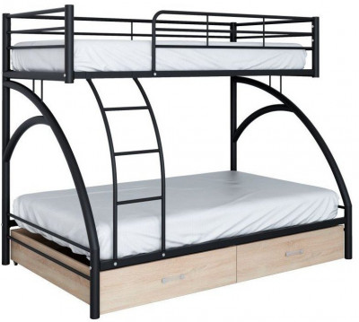 Двухъярусная кровать Виньола-2ЯЯ (с укороченной лестницей) (Слоновая кость)