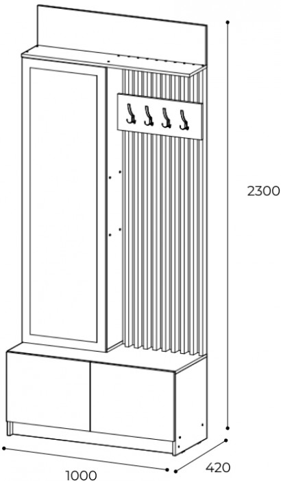 Вешалка Стоуби, дуб крафт/белый глянец