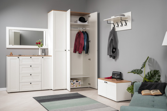 Остин 13.224 Шкаф, белый шагрень/дуб крафт золотой