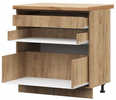 ШН2ВЯ 800 корпус шкаф нижн. с 2 ящ (800х844х478) б/ст дуб крафт золото