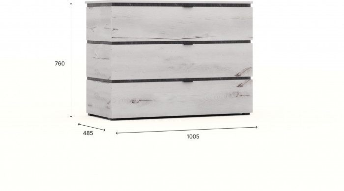 Комод 3 ящика "Ривьера" - Канадский дуб арктик/Бетон спаркс